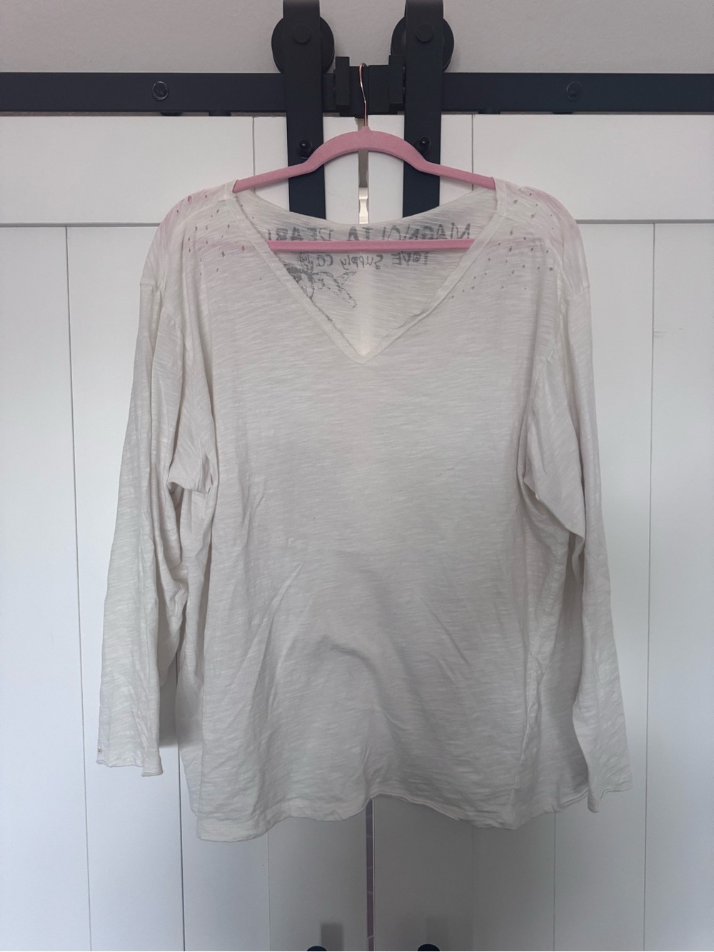 Magnolia Pearl 100% Cotton Europa Long Sleeve T Off White OS